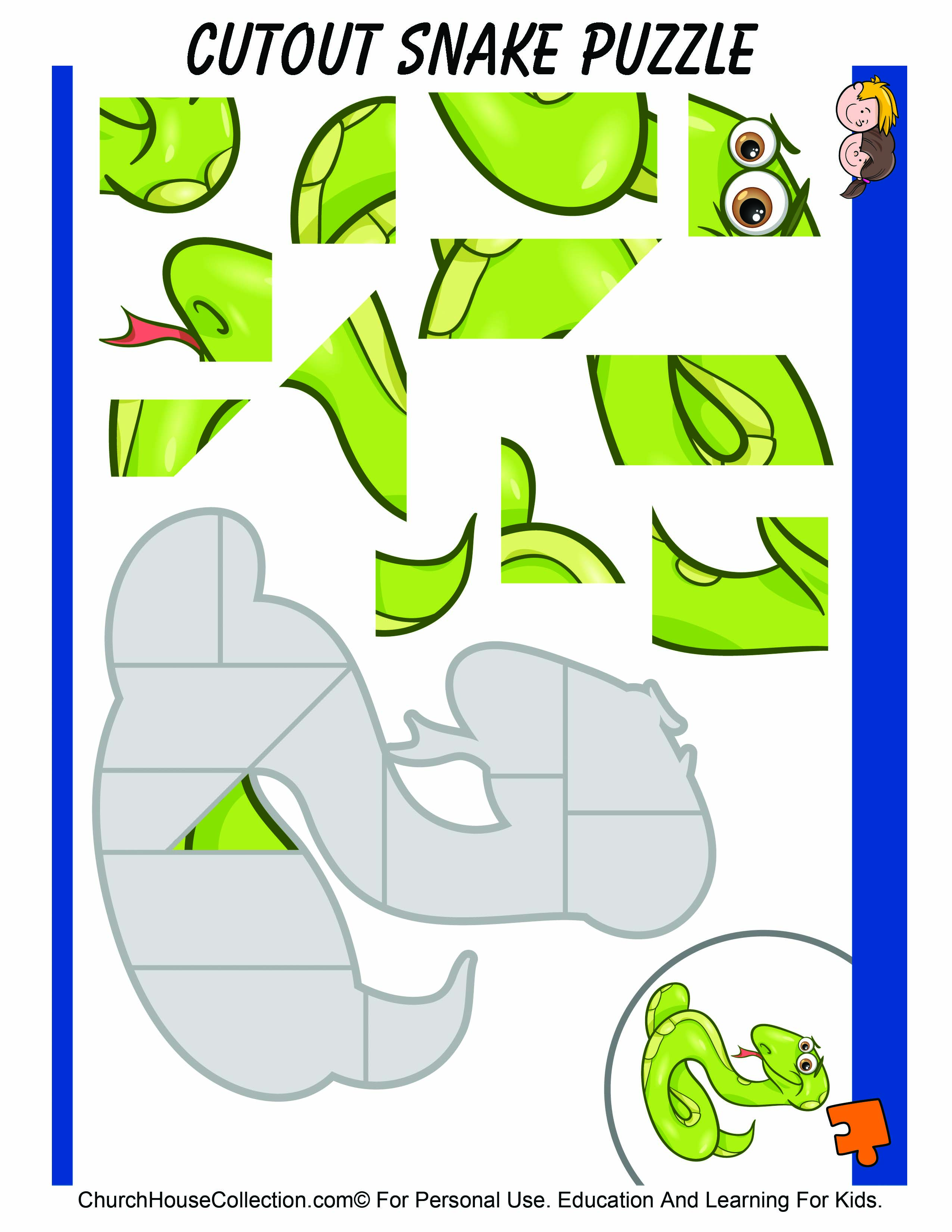 Snake Cutout Puzzle Snake Crafts